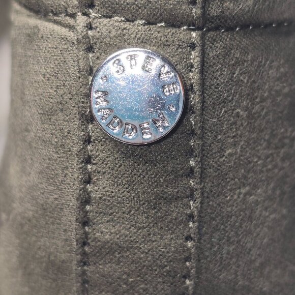 STEVE MADDEN ZAYNA ARMY GREEN SLIP ON SUEDE SHOE WOMENS SIZE 8 EUC - Picture 6 of 10